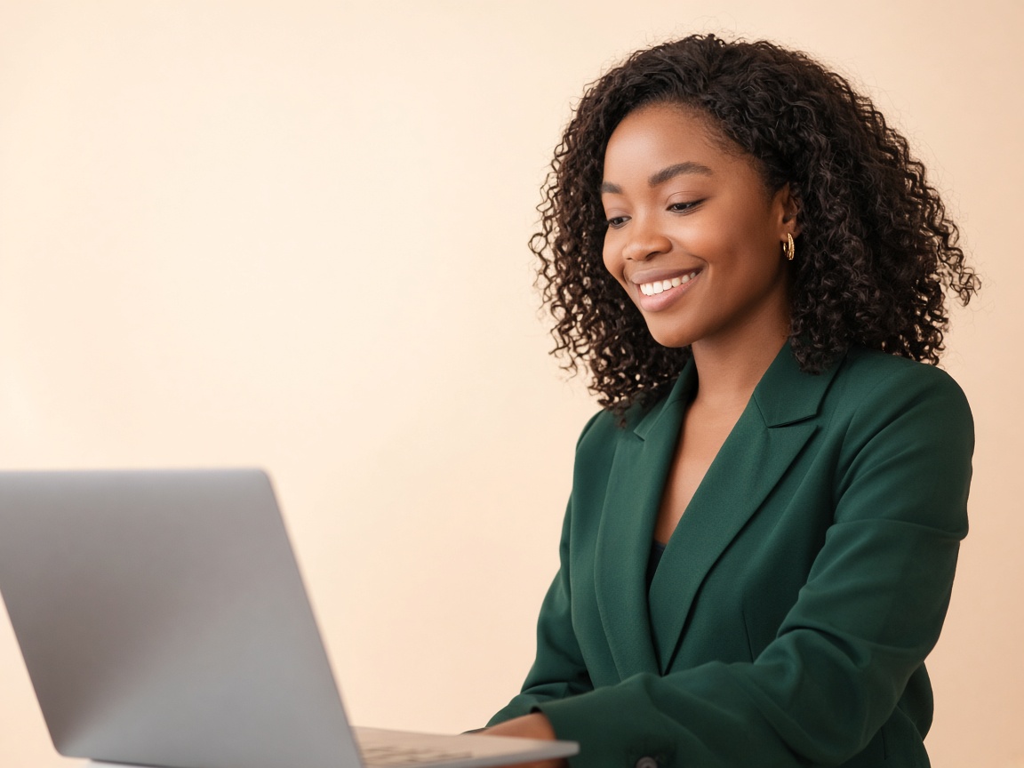 Brand professional working on a laptop