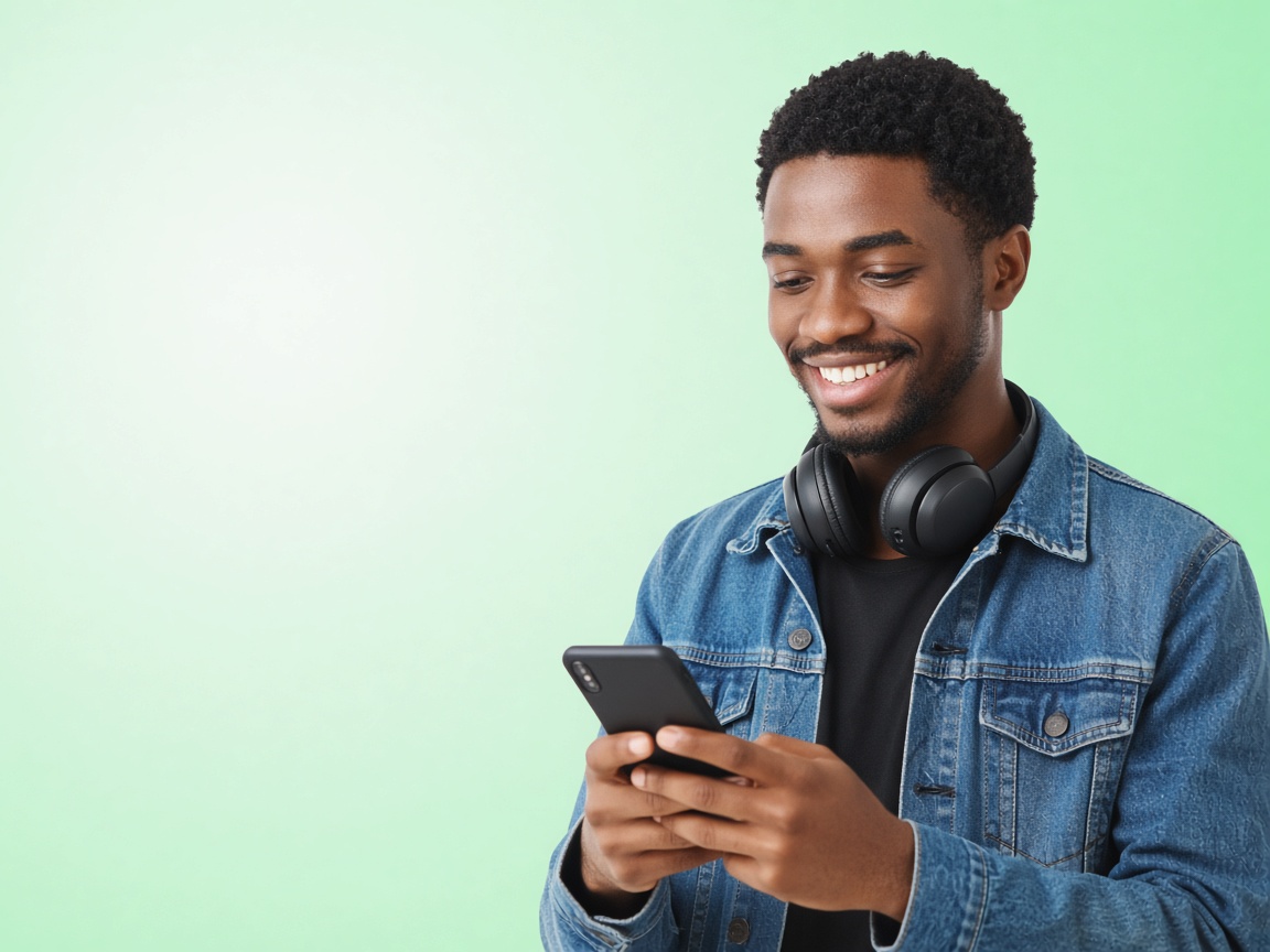 Creator exploring work on a smartphone